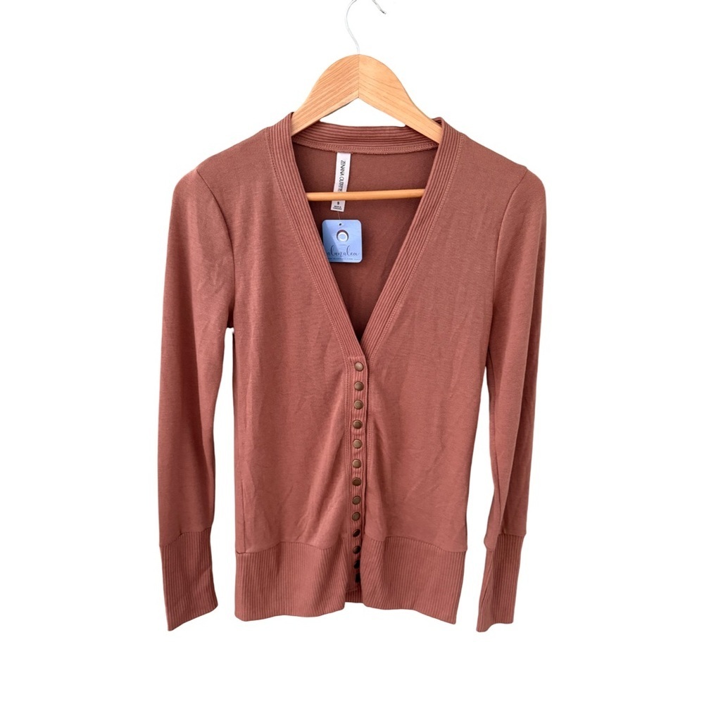 Zenana Outfitters Snap Front Cardigan Sweater NWT Size S
